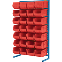 Support stationnaire pour bacs &agrave; un c&ocirc;t&eacute;, 36" la x 12" p x 61" h, 28 bacs Maritime Industrial Rubber