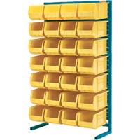 Support stationnaire pour bacs &agrave; un c&ocirc;t&eacute;, 36" la x 12" p x 61" h, 28 bacs Maritime Industrial Rubber