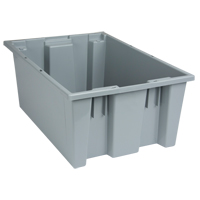 Contenants Stack & Nest, 8" x 19,5" x 13,5", Gris Maritime Industrial Rubber