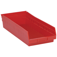 Bacs de rangement pour tablettes, 8-3/8" la x 4" H x 17-7/8" p, Rouge, Capacit&eacute; 40 lb Maritime Industrial Rubber