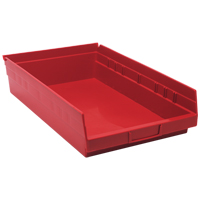 Bacs de rangement pour tablettes, 11-1/8" la x 4" H x 17-7/8" p, Rouge, Capacit&eacute; 40 lb Maritime Industrial Rubber