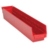 Bacs de rangement pour tablettes, 4-1/8" la x 4" H x 23-5/8" p, Rouge, Capacit&eacute; 50 lb Maritime Industrial Rubber