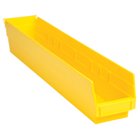 Bacs de rangement pour tablettes, 4-1/8" la x 4" H x 23-5/8" p, Jaune, Capacit&eacute; 50 lb Maritime Industrial Rubber