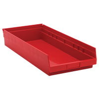 Bacs de rangement pour tablettes, 11-1/8" la x 4" H x 23-5/8" p, Rouge, Capacit&eacute; 50 lb Maritime Industrial Rubber