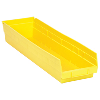 Bacs de rangement pour tablettes, 6-5/8" la x 4" H x 23-5/8" p, Jaune, Capacit&eacute; 50 lb Maritime Industrial Rubber