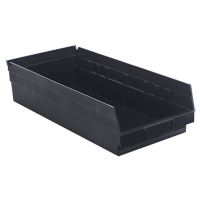 Bac pour &eacute;tag&egrave;re &eacute;conomique, 8-3/8" la, 4" h x 17-7/8" p, Noir Maritime Industrial Rubber