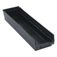 Bac pour &eacute;tag&egrave;re &eacute;conomique, 6-5/8" la, 4" h x 23-5/8" p, Noir Maritime Industrial Rubber
