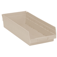 Bac pour &eacute;tag&egrave;re &eacute;conomique, 8-3/8" la, 4" h x 17-7/8" p, Ivoire Maritime Industrial Rubber