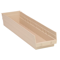 Bac pour &eacute;tag&egrave;re &eacute;conomique, 6-5/8" la, 4" h x 23-5/8" p, Ivoire Maritime Industrial Rubber
