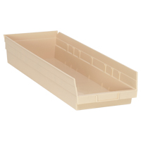 Bac pour &eacute;tag&egrave;re &eacute;conomique, 8-3/8" la x 4" H x 23-5/8" p, Ivoire, Capacit&eacute; 60 lb Maritime Industrial Rubber