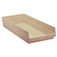 Bac pour &eacute;tag&egrave;re &eacute;conomique, 11-1/8" la x 4" H x 23-5/8" p, Ivoire, Capacit&eacute; 60 lb Maritime Industrial Rubber