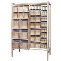 Free-Standing Tip-Out Bins Slider System, 51-1/4" W x 26" D x 77" H, 101 Drawers Maritime Industrial Rubber