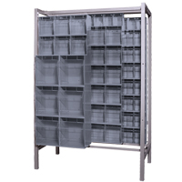 Free-Standing Tip-Out Bins Slider System, 51-1/4" W x 26" D x 77" H, 101 Drawers Maritime Industrial Rubber