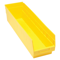 Bacs en plastique pour &eacute;tag&egrave;res Store More, 6-5/8" la x 6" H x 23-5/8" p, Jaune, Capacit&eacute; 90 lb Maritime Industrial Rubber