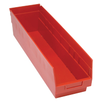 Bacs en plastique pour &eacute;tag&egrave;res Store More, 6-5/8" la x 6" H x 23-5/8" p, Rouge, Capacit&eacute; 90 lb Maritime Industrial Rubber