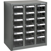 KPC-600 Parts Cabinet, Galvanized Steel, 18 Drawers, 13-9/10" x 8-7/10" x 16-3/10", Grey Maritime Industrial Rubber