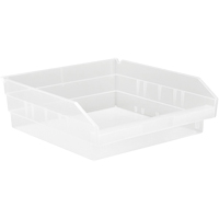 Bacs de rangement pour tablettes, 11-1/8" la x 4" H x 11-5/8" p, Transparent, Capacit&eacute; 30 lb Maritime Industrial Rubber