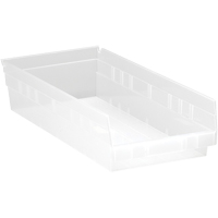 Bacs de rangement pour tablettes, 8-3/8" la x 4" H x 17-7/8" p, Transparent, Capacit&eacute; 40 lb Maritime Industrial Rubber