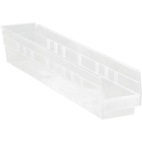 Bacs de rangement pour tablettes, 4-1/8" la x 4" H x 23-5/8" p, Transparent, Capacit&eacute; 50 lb Maritime Industrial Rubber