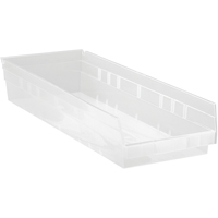 Bacs de rangement pour tablettes, 8-3/8" la x 4" H x 23-5/8" p, Transparent, Capacit&eacute; 50 lb Maritime Industrial Rubber