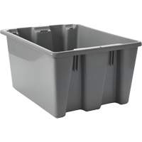 Stack & Nest Palletote Box, 10" x 15.5" x 19.5", Grey Maritime Industrial Rubber