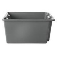 Stack & Nest Palletote Box, 10" x 15.5" x 19.5", Grey Maritime Industrial Rubber