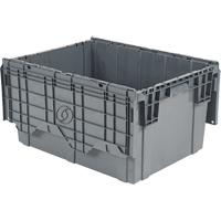 Contenants de distribution Flipak en plastique poly&eacute;thyl&egrave;ne (PE), 27,9" x 20,9" x 15,2", Gris Maritime Industrial Rubber