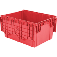 Contenants de distribution Flipak en plastique poly&eacute;thyl&egrave;ne (PE), 27,9" x 20,9" x 15,2", Rouge Maritime Industrial Rubber