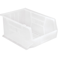 Bac transparent ultra empilable & suspendable, 11" la, 8" h x 16" p, Transparent Maritime Industrial Rubber