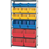 &eacute;l&eacute;ment de rayonnage avec bacs empilables, Acier, Bac Magnum, Capacit&eacute; 650 lb, 42" la x 76" h Maritime Industrial Rubber