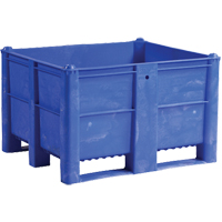 Pallet Container, 40"/47.25" D x 48"/39.4" W x 29"/29.1" H, 1543 lbs./2650 lbs. Capacity, Blue Maritime Industrial Rubber