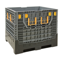 Contenant de vrac pliable, 47,2" lo x 39,4" la x 39,4" h, Gris Maritime Industrial Rubber