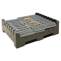 Contenant de vrac pliable, 47,2" lo x 39,4" la x 39,4" h, Gris Maritime Industrial Rubber