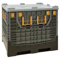 Contenant de vrac pliable, 47,2" lo x 39,4" la x 39,4" h, Gris Maritime Industrial Rubber