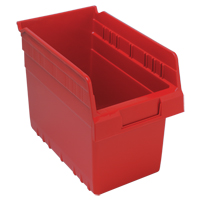 Store-Max Shelf Bins, 6-5/8" W x 8" H x 11-5/8" D, Red, 44 lbs. Capacity Maritime Industrial Rubber