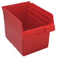 Store-Max Shelf Bins, 8-3/8" W x 8" H x 11-5/8" D, Red, 44 lbs. Capacity Maritime Industrial Rubber
