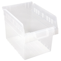 Store-Max Shelf Bins, 8-3/8" W x 8" H x 11-5/8" D, Clear, 44 lbs. Capacity Maritime Industrial Rubber