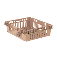 Contenant en plastique empilable Stack-N-Nest pour l'agriculture, 20,3" x 24" x 6,8", Beige Maritime Industrial Rubber