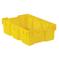 Contenant en plastique empilable Stack-N-Nest pour l'agriculture, 16" x 23,9" x 7,3", Jaune Maritime Industrial Rubber