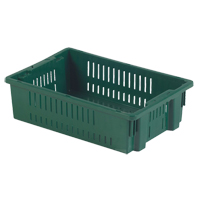 Contenant en plastique empilable Stack-N-Nest pour l'agriculture, 13,1" x 19,7" x 5,6", Vert Maritime Industrial Rubber