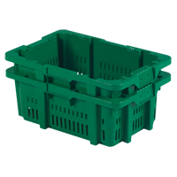Contenant en plastique Stack-N-Nest pour la manutention des aliments, 16" x 23,9" x 8,8", Vert Maritime Industrial Rubber