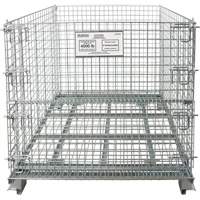 Conteneur repliable en m&eacute;tal grillag&eacute;, 40" la x 32" p x 34" h, Capacit&eacute; de 4000 lb Maritime Industrial Rubber