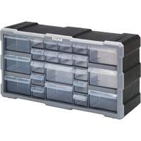 Drawer Cabinet, Plastic, 22 Drawers, 19-1/2" x 6-1/4" x 10", Black Maritime Industrial Rubber