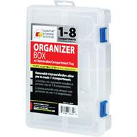 Plastic Compartment Box, 6.25" W x 9.25" D x 2.2" H, 8 Compartments Maritime Industrial Rubber