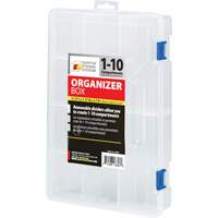 Plastic Compartment Box, 7.75" W x 11.75" D x 2.2" H, 10 Compartments Maritime Industrial Rubber