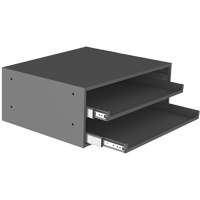 Large Slide Rack for Compartment Box Cabinets, Steel, 2 Slots, 20" W x 15-15/16" D x 8-3/16" H, Grey Maritime Industrial Rubber