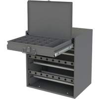 Armoire d'entreposage pour fil et borne, Acier, 1 tiroirs, 15-9/16" x 11-7/8" x 16-3/8", Gris Maritime Industrial Rubber