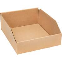 Boîtes profondes en carton ondul&eacute;, 11-3/4" la x 11-1/4" p x 4-1/2" h, Beige Maritime Industrial Rubber