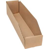 Boîtes profondes en carton ondul&eacute;, 3-3/4" la x 17-1/4" p x 4-1/2" h, Beige Maritime Industrial Rubber