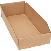 Boîtes profondes en carton ondul&eacute;, 7-3/4" la x 17-1/4" p x 4-1/2" h, Beige Maritime Industrial Rubber